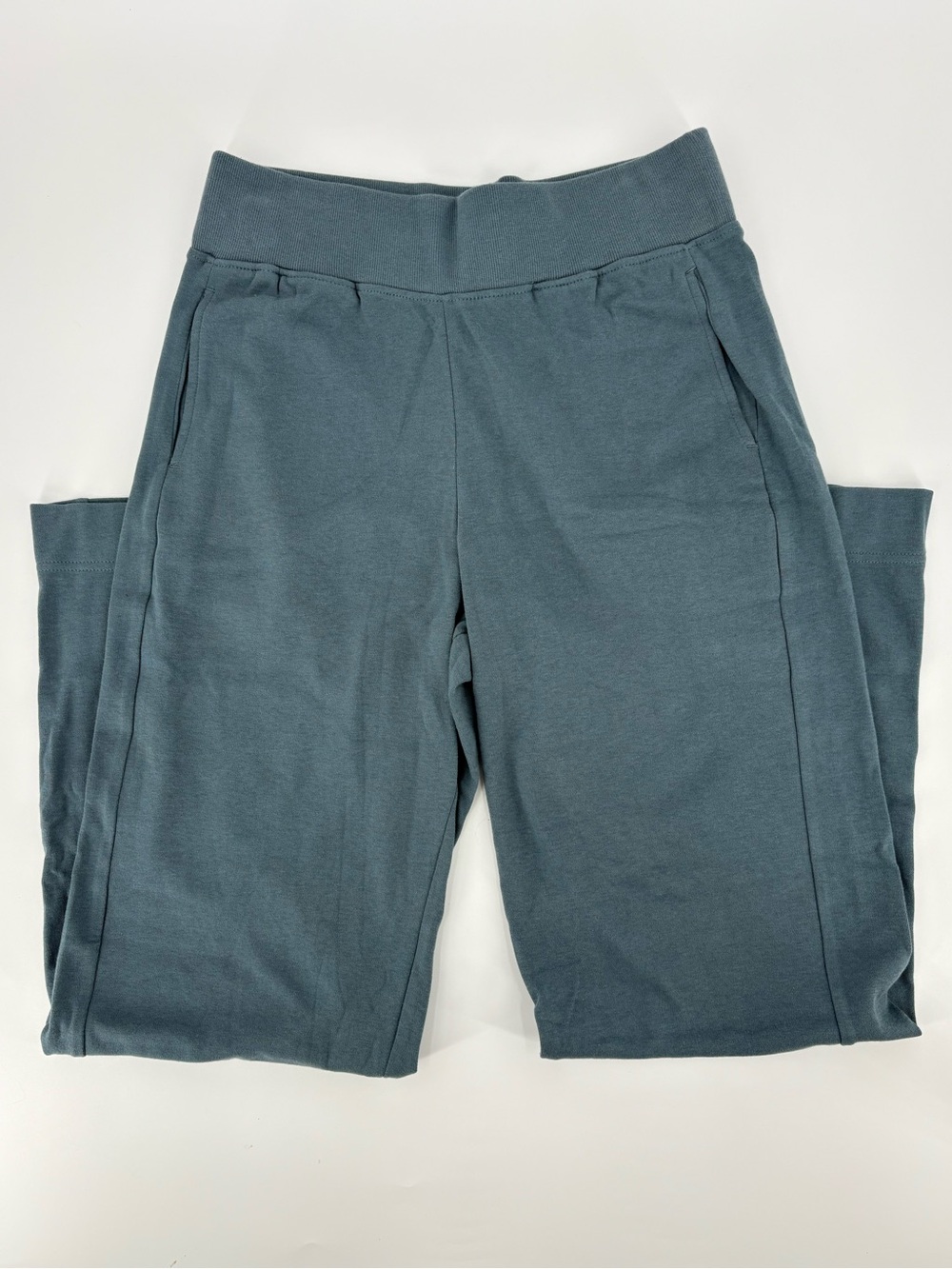 Pact Organic Cotton
Airplane Pintuck Wide Leg Pants
Size M Steel Blue NWT